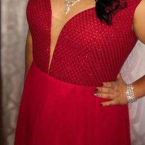 Size 16, Long, red prom dress
